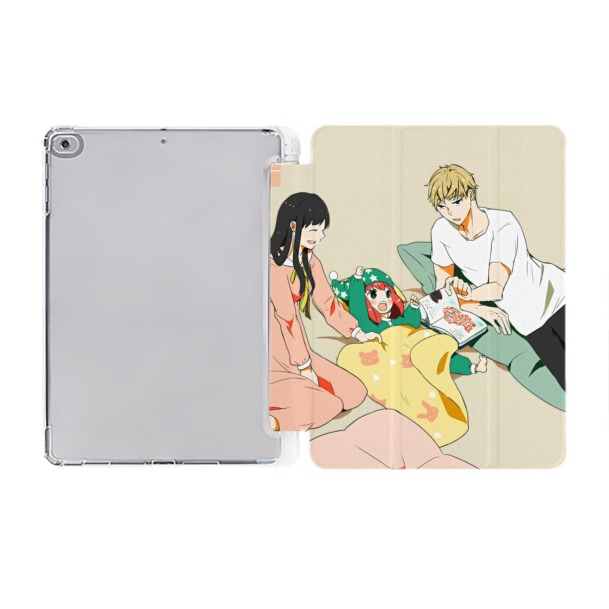 （画像用） SPY×FAMILY间谍家家酒 IPad ケース ペン収納付き 三つ折りスタンド PUレザー×シリコン 対応機種9.5/10.5/10.9インチ